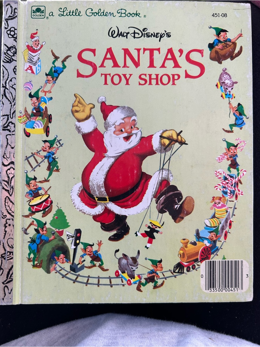 Vintage Walt Disney Santa’s Toy Shop Little Golden Book Christmas Hardcover